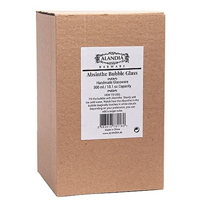 ALANDIA Absinthe Bubble Glass with Reservoir | Perfect Glass for the Absinthe Ritual | Handmade