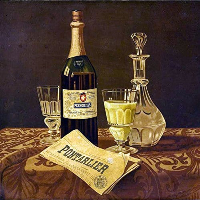 ALANDIA Premium Absinthe Spoons Glasses Set | 2X Absinthe Glasses | 2X Absinthe Spoons | 1x Absinthe Sugar Cubes | 1x Drinking Instructions Card for The Absinthe Ritual