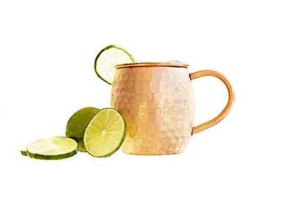 Alchemade 100% Pure Hammered Copper 16 Oz Barrel Mug For Moscow Mules, Mint Juleps, & All Other Cocktails - Made to Last a Lifetime Without Tarnishing