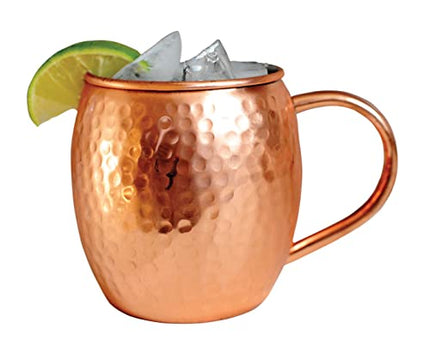Alchemade 100% Pure Hammered Copper 16 Oz Barrel Mug For Moscow Mules, Mint Juleps, & All Other Cocktails - Made to Last a Lifetime Without Tarnishing