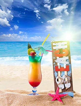 ALINK 50 Umbrella Parasol Drinking Straws, Hawaiian Beach Cocktail Luau Party Decorations Supplies