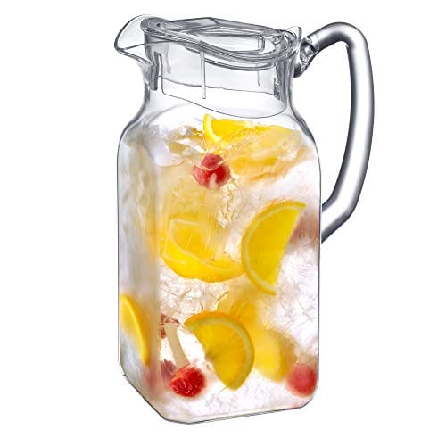 2.5 Quarts Diamond Cut Clear Acrylic Pitcher with Lid, Crystal Clear Break  Resistant Premium Acrylic Pitcher for All Purpose BPA Free