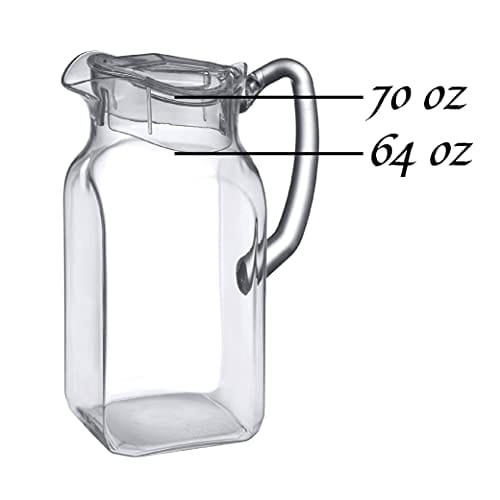 Elle Decor Acrylic Fleur De Lys Water Pitcher, Plastic Water Pitcher With  Lid And Handle, Fridge Jug, Bpa-free, Shatter-proof, 2 Liters, Clear :  Target