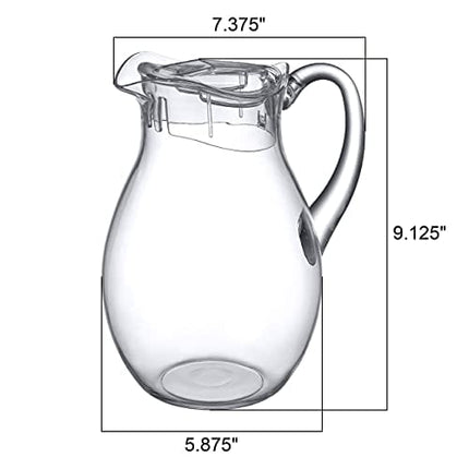 Amazing Abby - Bubbly - Acrylic Pitcher (72 oz), Clear Plastic Water Pitcher with Lid, Fridge Jug, BPA-Free, Shatter-Proof, Great for Iced Tea, Sangria, Lemonade, Juice, Milk, and More
