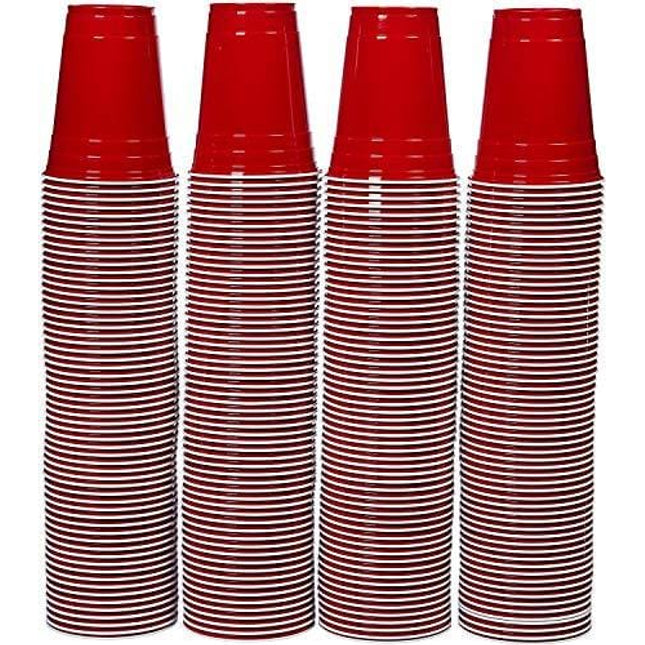 Amazon Basics 16-Ounce Disposable Plastic Cups, Red - Pack of 240