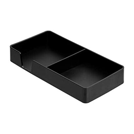 Amazon Basics Plastic Desk Organizer Bundle- Accessory Tray/Half Accessory Tray/Small Tray, Black