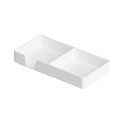 Amazon Basics Plastic Desk Organizer Bundle- Accessory Tray/Half Accessory Tray/Small Tray, White