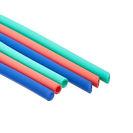 AmazonCommercial Silicone Straws and Cleaning Brushes - Set of (6) Straws and (2) Cleaning Brushes