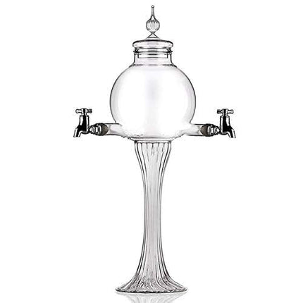 Absinthe Set - Glass Pearl Bubble Fountain Dripper with 2 Spouts, Absinthe Dripper Set, Complete with 2 Reservoir Pontarlier Glasses and Sugar Spoon Set