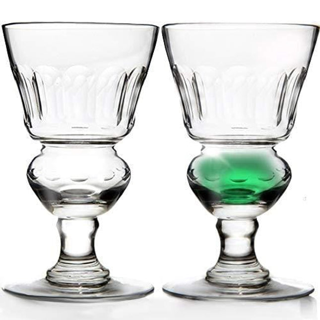 Original Absinthe Glass: Set of 2 - Vintage Reservoir Pontarlier Style Cordial Cocktail Glasses