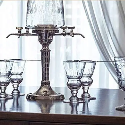 Original Absinthe Glass: Set of 2 - Vintage Reservoir Pontarlier Style Cordial Cocktail Glasses