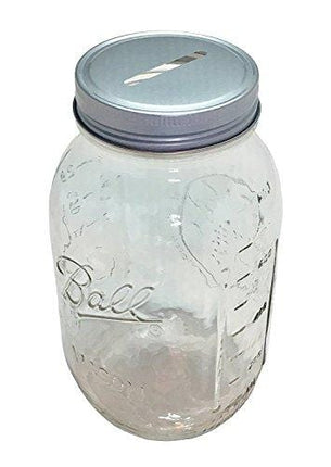 1 Mason Jar with 1-piece Slotted Bank Jar Lid Regular Mouth Quart 32oz Piggy Bank for All Ages (1)