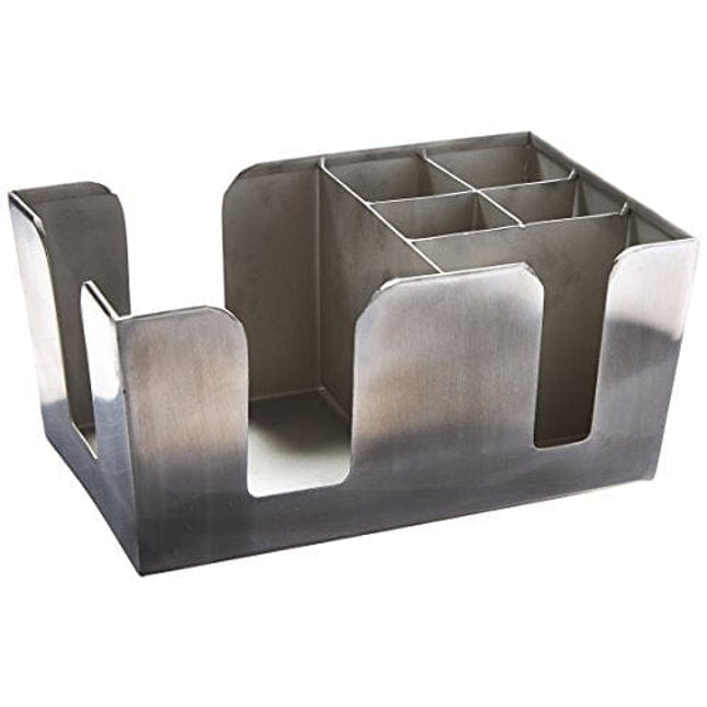 American Metalcraft BARS7 Stainless Steel Bar Caddy with 6 Compartments, Satin Finish, Silver