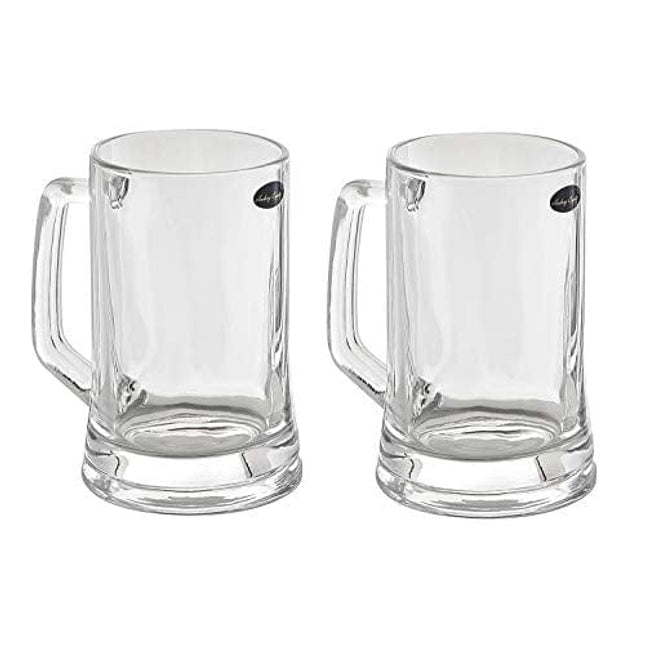 Amlong Crystal Lead-Free Beer Mug - 12 oz (Right For 1 Bottle), Set of 2