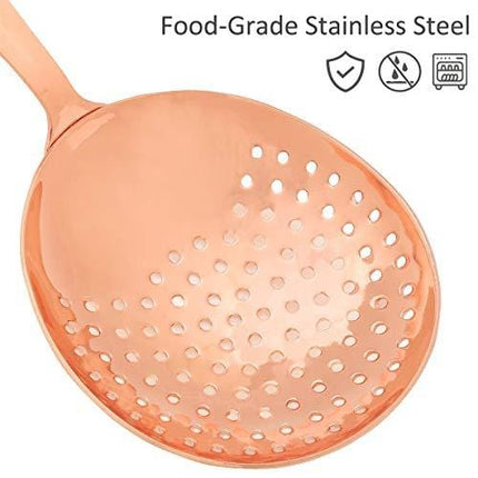 Julep Strainer, AMZNOVA Stainless Steel Cocktail Strainer, 2 Pack, Resist Rust and Corrosion, No Odors, for Home and Commercial Bar, Rose Golden