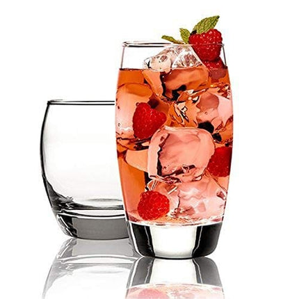 Anchor Hocking Reality Small and Large Drinking Glasses, 16-Piece Set, Crystal clear -