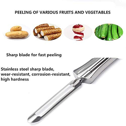 Aniso Kitchen vegetable peeler-Stainless steel rotary peeler for vegetable and carrot fruit，with ergonomic safety and control handle-Dishwasher Safety