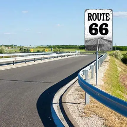 ANJOOY Metal Tin Signs Vintage - Route 66 - High Way Road Signs for Garage Man Cave Bar Home Wall Decoration 8"x12"
