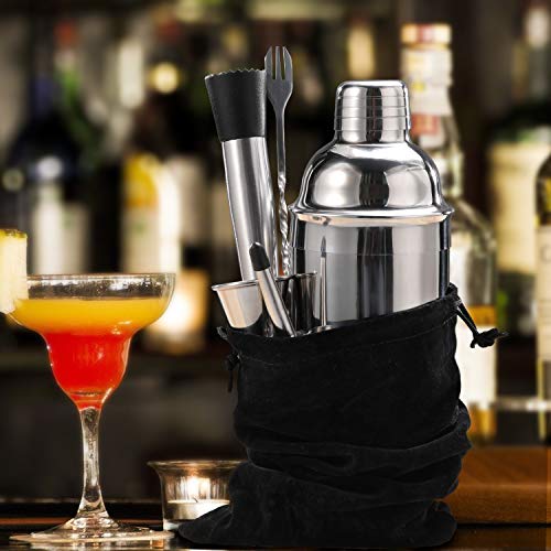 Cocktail Shaker Set Bartender Kit with Stand Black 24 OZ for Tequila  Whiskey, Bar Kit Drink Mixer Shaker Set Including Martini Shaker, Mojito  Muddler