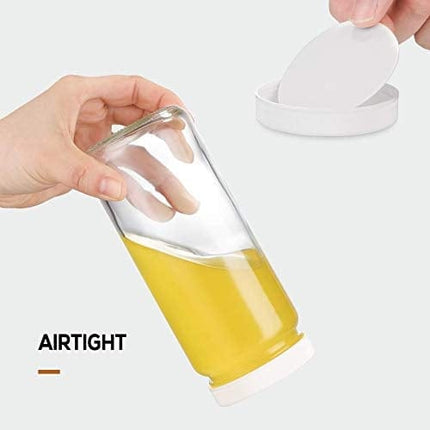 Aozita 8-Pack 16 oz Glass Juice Jars With Airtight Lids