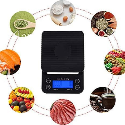 Coffee Scale with Timer,Coffee Scale with Timer Small,Pour Over Coffee Scale Timer,Coffee Scales with Timer,Espresso Scale with Timer(Batteries Included)