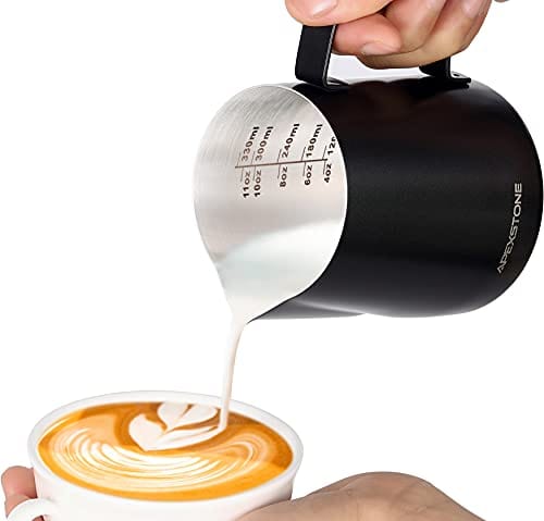 Apexstone Espresso Milk Frothing Pitcher 20 oz, Espresso Steaming Pitcher  20 oz, Coffee Milk Frothing Cup, Coffee Steaming Pitcher 20 oz/600 ml