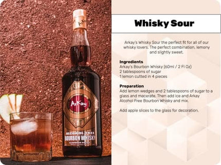 Arkay Non-Alcoholic Bourbon Peated Flavored Drink - 1L Bottle | Make Great Zero Proof Cocktails | 0 Calories 0 Sugar |