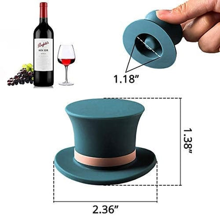 Silicone Wine Stopper Bottle Caps, Reusable Champagne Stoppers Magic Hat Beverage Bottles Covers Reseal Saver for Beer, Whisky, Soda Water, Funny Wine Accessories for Christmas, Party, Holiday, 6pcs