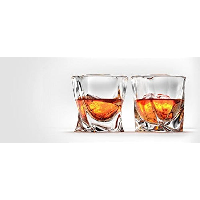 Ashcroft Twist Whiskey Glasses - 10oz - Set or 2 - Rocks Whisky Glasses - Crystal Scotch glasses or Bourbon Whisky Glass - The ideal old fashioned whiskey glass - Whiskey Glasses for men