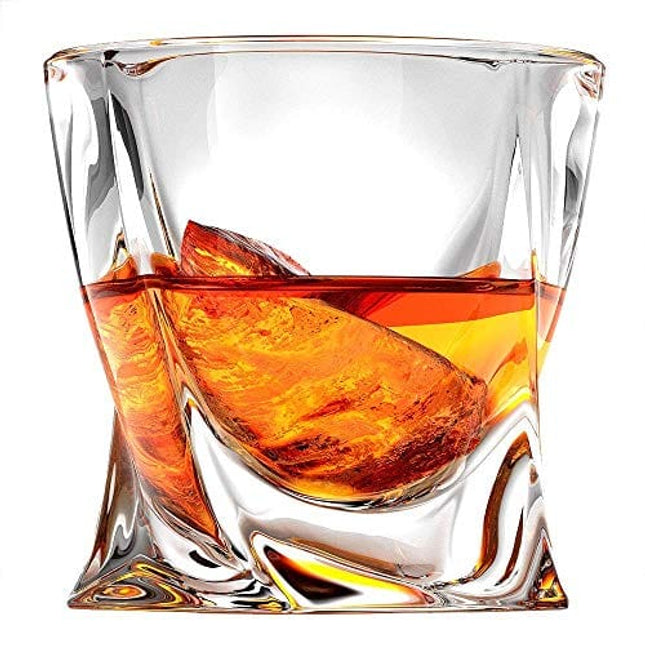 Ashcroft Twist Whiskey Glasses - 10oz - Set or 2 - Rocks Whisky Glasses - Crystal Scotch glasses or Bourbon Whisky Glass - The ideal old fashioned whiskey glass - Whiskey Glasses for men