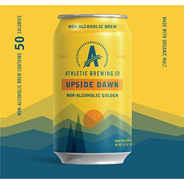Athletic Brewing Company Craft NA - 12 Pack x 12 Fl Oz Cans - Upside Dawn Craft Golden - Low-Calorie, Award Winning - Subtle Aromas with Floral and Earthy Notes
