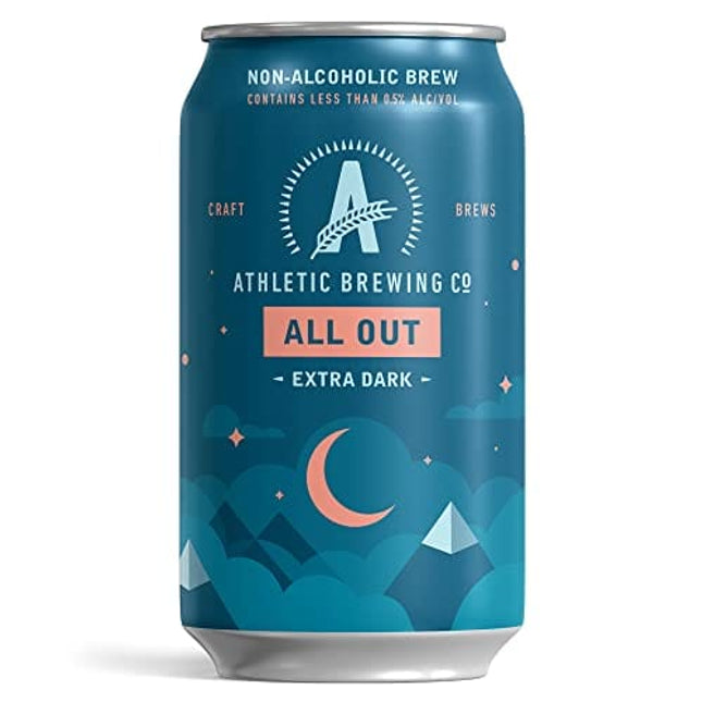 Athletic Brewing Company Craft Non-Alcoholic Beer - 12 Pack x 12 Fl Oz Cans - All Out Extra Dark - Low-Calorie, Award Winning - Delicate Coffee and Bittersweet Chocolate Notes