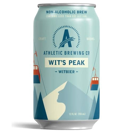 Athletic Brewing Company Craft Non-Alcoholic Beer - 12 Pack x 12 Fl Oz Cans - Wit's Peak - Low-Calorie, Award Winning, 100% Vegan - Exploding with Cues of Citrus, Coriander, and Wheat