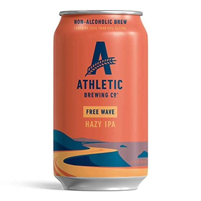 Athletic Brewing Company Craft Non-Alcoholic Beer - 24 Pack x 12 Fl Oz Cans - Free Wave Hazy IPA - Low-Calorie, Award Winning - Loaded with Amarillo, Citra, and Mosaic Hops