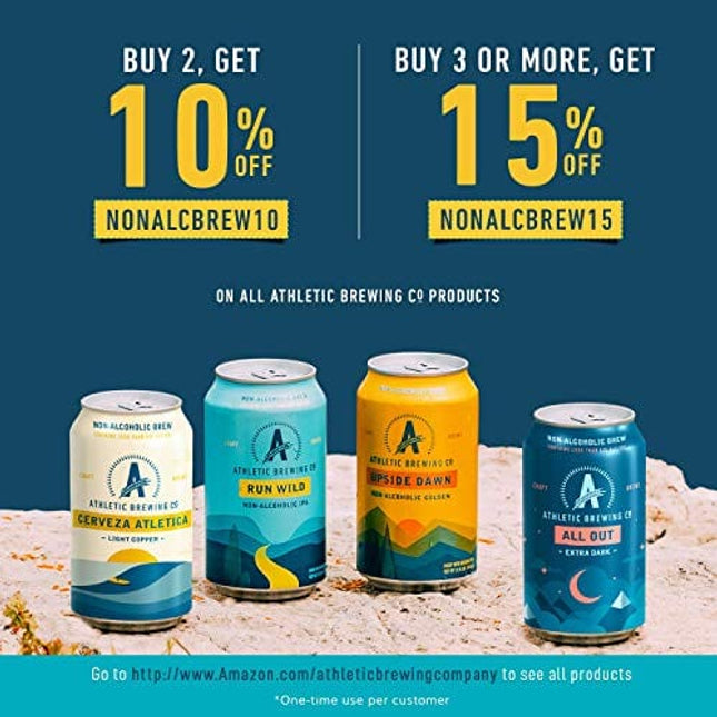 Athletic Brewing Company Craft Non-Alcoholic Beer - 6-Pack Cerveza Atletica and 6-Pack Upside Dawn - Low-Calorie, Award Winning - All Natural Ingredients For A Great Tasting Drink - 12 Fl Oz Cans