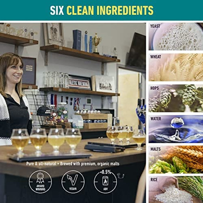 Athletic Brewing Company Craft Non-Alcoholic Beer - Mix 12-Pack - Run Wild IPA and Free Wave Hazy IPA - Low-Calorie, Award Winning - All Natural Ingredients For Great Tasting Drink - 12 Fl Oz Cans