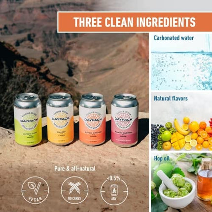 Athletic Brewing Company DayPack Sparkling Hop Water - 12-Pack of Blood Orange Flavored Seltzer - Zero-Calorie, Zero-Carbs - Natural Ingredients For A Great Tasting Drink - 12 Fl Oz Cans