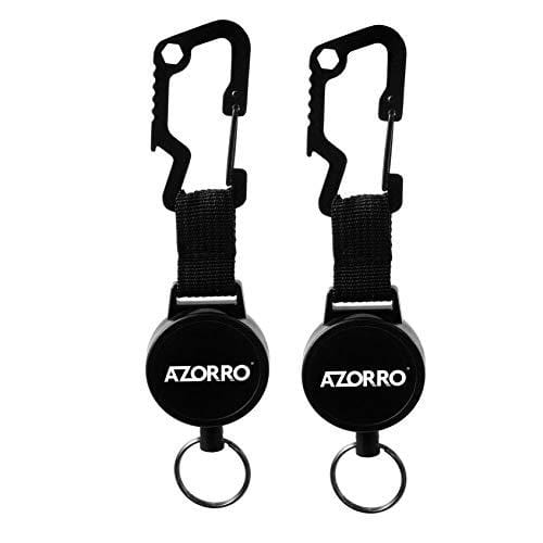 2 Pack Heavy Duty Retractable Badge Holder Reel, Will Well Metal ID Badge  Holder with Belt Clip Key Ring for Name Card Keychain [All Metal Casing