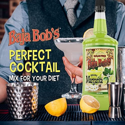 Baja Bob's Sugar Free ORIGINAL MARGARITA Mix, 1.75L - Cocktail Mixer - Keto Friendly - Low Calorie - Low Carb