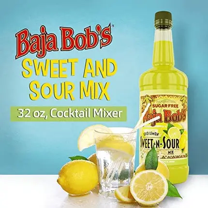 Baja Bob's Sugar Free SWEET AND SOUR Mix - 32 oz - Cocktail Mixer