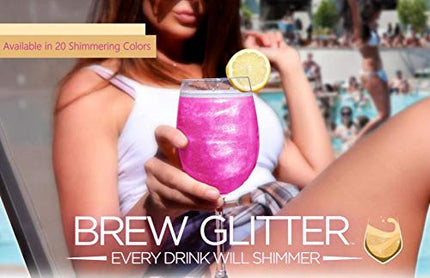 Clear Shimmer BREW GLITTER Edible Glitter For Wine, Cocktails, Champagne, Drinks & Beverages | 4 Grams | KOSHER Certified | 100% Edible & Food Grade | Kosher Certified | Vegan, Gluten, Nut Free