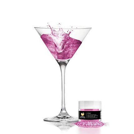 Pink BREW GLITTER Edible Glitter For Drinks, Cocktails, Beer, Garnish Glitter & Beverages | KOSHER & HALAL Certified | 100% Edible & Food Grade | Vegan, Gluten, Nut Free (Pink)