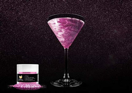 Pink BREW GLITTER Edible Glitter For Drinks, Cocktails, Beer, Garnish Glitter & Beverages | KOSHER & HALAL Certified | 100% Edible & Food Grade | Vegan, Gluten, Nut Free (Pink)
