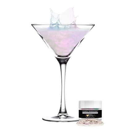 Purple Iridescent BREW GLITTER Edible Glitter For Drinks, Cocktails, Beer, Garnish Glitter & Beverages | KOSHER & HALAL Certified | 100% Edible & Food Grade | Vegan, Gluten, Nut Free (Purple Iridescent)