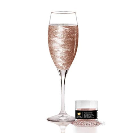 Rose Gold BREW GLITTER Edible Glitter For Wine, Cocktails, Champagne, Drinks & Beverages | 4 Grams | KOSHER Certified | 100% Edible & Food Grade | Kosher Certified | Vegan, Gluten, Nut Free