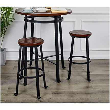 Ball & Cast Pub Height Barstool 29 Inch Seat Height Rustic Brown Set of 2