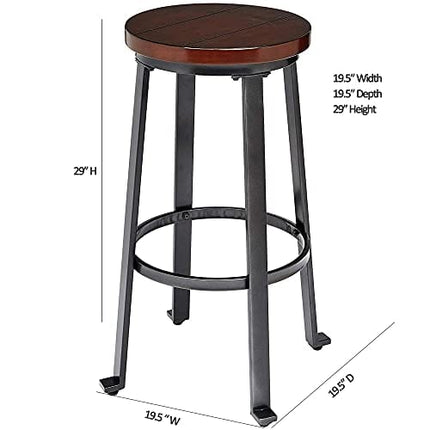 Ball & Cast Pub Height Barstool 29 Inch Seat Height Rustic Brown Set of 2