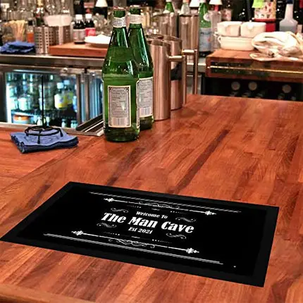 Bang Tidy Clothing Bar Runner Welcome to Your Name's Bar Drip Spill Mat Personalized Bar Gifts