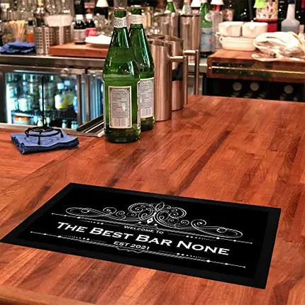 Bang Tidy Clothing Personalized Bar Runner Mat - Novelty Beer Gifts - Add Your Text - DI016.1