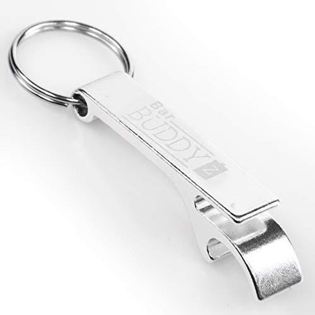 Keychain Bottle Opener - bartender bottle opener - Best Aluminum Bottle / Can Opener - Compact, Versatile & Durable - Vibrant Colors - Premium Keyring Bottle Opener - Ergonomic Design Silver